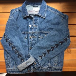 H&M Intricate Shoe Lace Denim Jacket